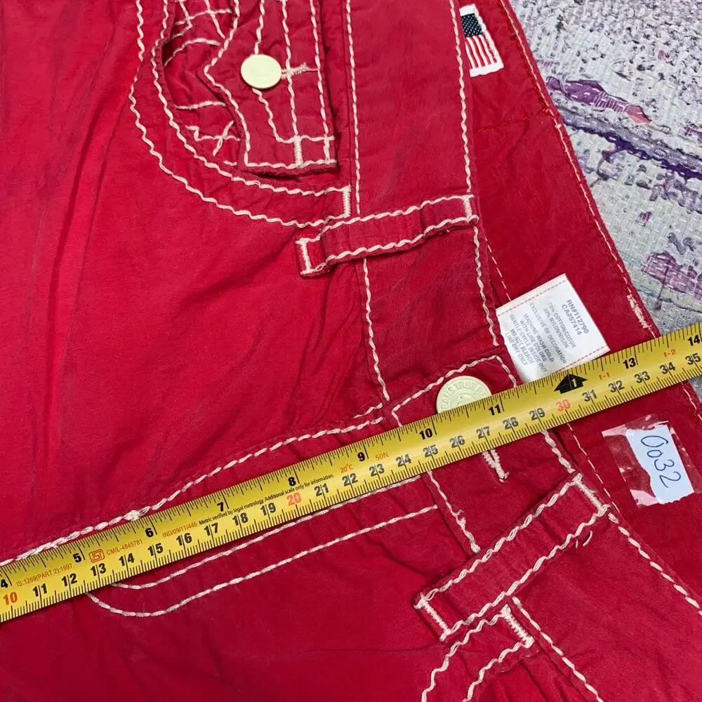 True Religion Red Size 33 Mens Big T Ricky Board Shorts Swim